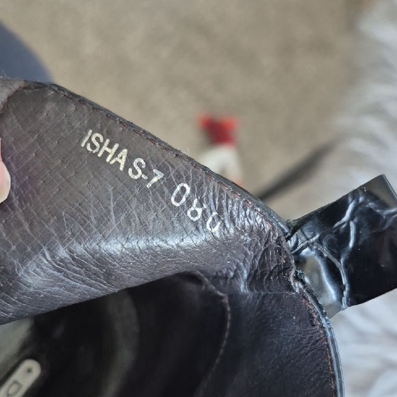 Donald J. Pliner Black Croc-Embossed Ankle Boots - Picture 9 of 14